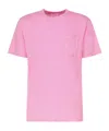 Mc2 Saint Barth Man Pink Linen Jersey T-shirt Ecstasea With Pocket In Pink