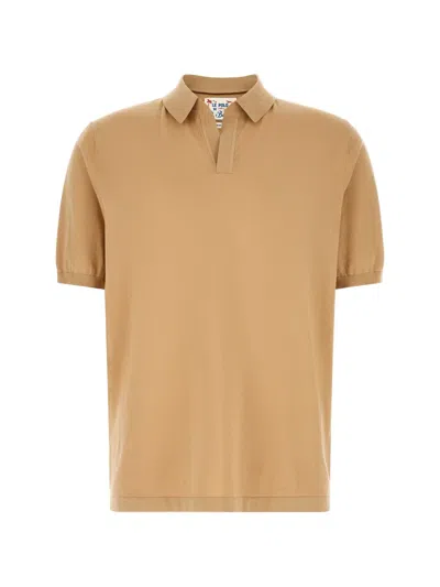 Mc2 Saint Barth Open-collar T-shirt In Burgundy