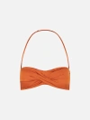 Shop Mc2 Saint Barth Orange Bandeau Top