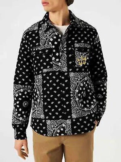 Pre-owned Mc2 Saint Barth Overshirt With Pocket And St. Barth Bob Club Embroidery In Black