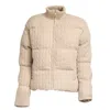 Mc2 Saint Barth Padded Bomber Jacket With Cable Knit Texture And Ribbed Collar In Multi