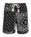 Shop Mc2 Saint Barth Paisley Drawstring Swim Shorts In Black