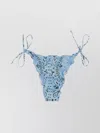 Mc2 Saint Barth Paisley Halter Tie-side Triangle Bikini In Blue