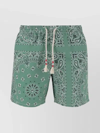 MC2 SAINT BARTH PAISLEY PATTERN SWIM SHORTS WITH SIDE AND REAR POCKETS