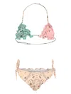 Mc2 Saint Barth Multicolor Bikini For Girl With Paisley Print In Neutrals