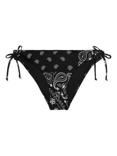 Mc2 Saint Barth Kids' Paisley Print Bikini Set In Black