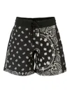 Mc2 Saint Barth Paisley-print Drawstring Swim Shorts In Black