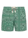 Mc2 Saint Barth Paisley-print Drawstring Swim Shorts In Green