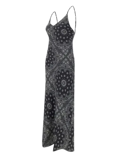 Mc2 Saint Barth Paisley-print Slip Day Dress In Black