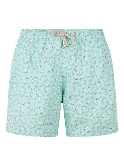 Mc2 Saint Barth Paisley-print Swim Shorts In Green