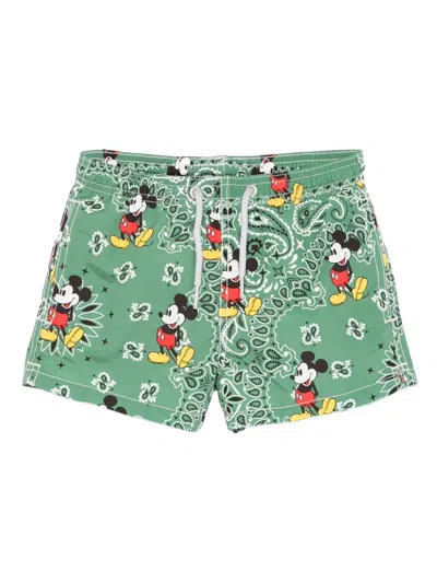 Mc2 Saint Barth Kids' Paisley-print Swim Shorts In Green
