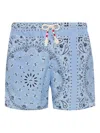Mc2 Saint Barth All-over Print Mid-length Swimwear Drawstring In Blue