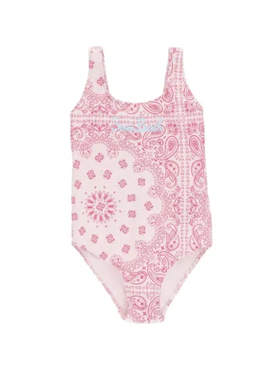 Mc2 Saint Barth Kids' Paisley-print Swimsuit In Pink