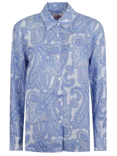 Mc2 Saint Barth Paisley Printed Shirt In Blue