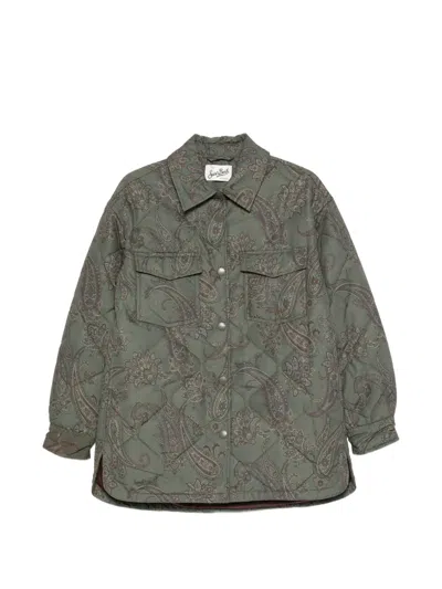 Mc2 Saint Barth Paisley Quilted Jacket In Green