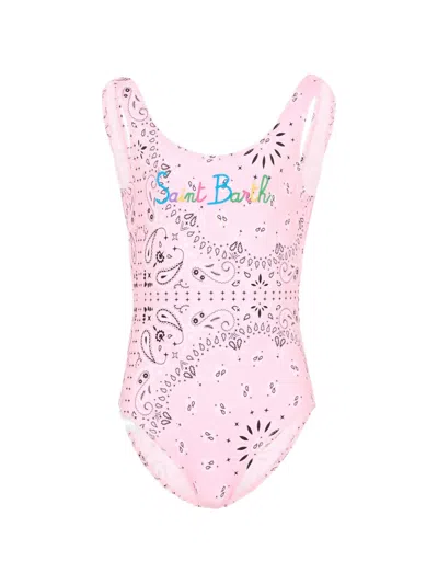 Mc2 Saint Barth Kids' Paisley Swimsuit In Pink