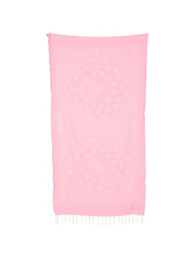 Mc2 Saint Barth Paisley-print Fringed Beach Towel In Pink