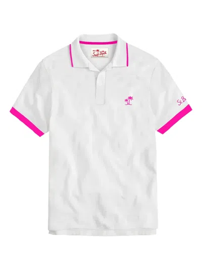 Mc2 Saint Barth Palm-tree Embroidered Polo Shirt In White