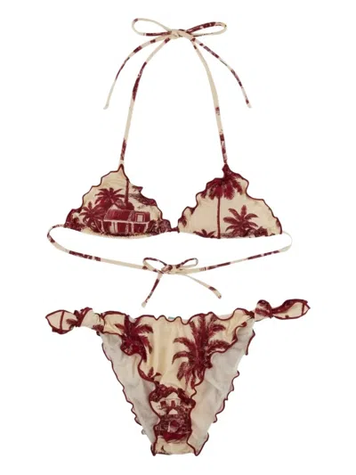 Mc2 Saint Barth "sarius" Bikini Swimsuit In Neutral
