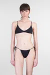 Mc2 Saint Barth Leah String Beachwear In Black Polyamide In Black