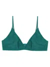 Mc2 Saint Barth Paloma Lurex Triangle Bikini Top In Green
