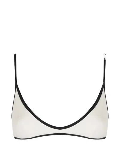 Mc2 Saint Barth Paloma Contrast-trim Bikini Top In White