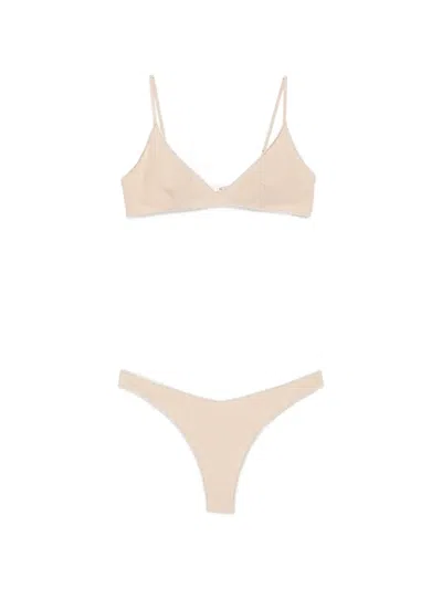 Mc2 Saint Barth Paloma Overlock Bikini In Brown