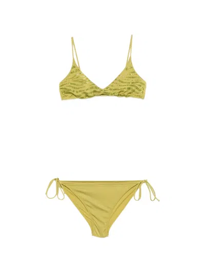Mc2 Saint Barth Paloma Sequin-embellished Zebra-print Bikini In Yellow