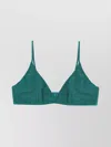 Mc2 Saint Barth Paloma Lurex Triangle Bikini Top In Green