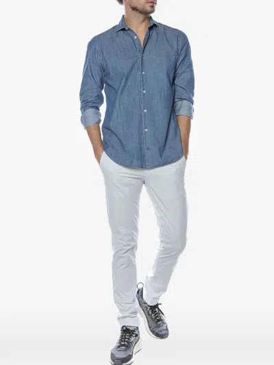 Mc2 Saint Barth Pamplona Button-down Shirt In Blue