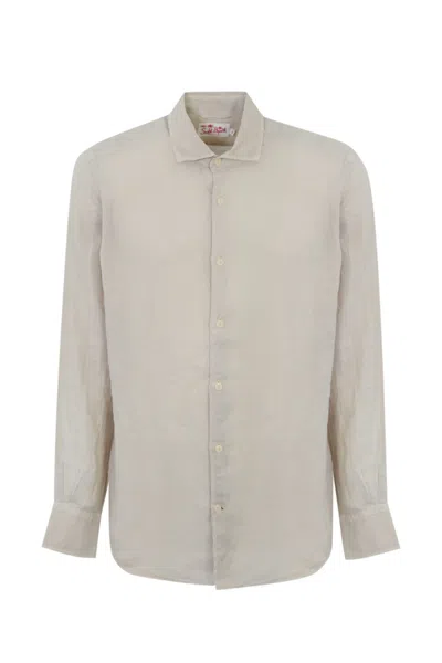 Mc2 Saint Barth Pamplona Linen Shirt In Cream