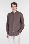 Mc2 Saint Barth Pamplona Shirt In Brown Linen
