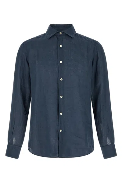 Mc2 Saint Barth Pamplona Shirt Button Cuffs Long Sleeves In Blue