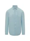 Mc2 Saint Barth Sky Blue Regular Solid Shirt In Blue