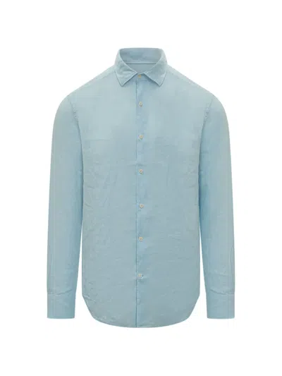 Mc2 Saint Barth Sky Blue Regular Solid Shirt