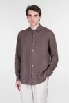 Mc2 Saint Barth Pamplona Shirt In Brown Linen In Brown