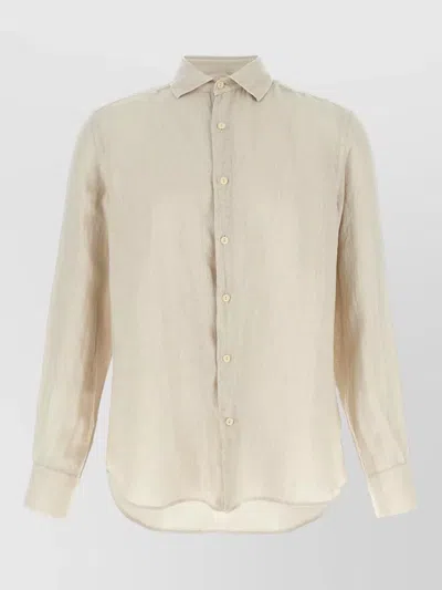 Mc2 Saint Barth Pamplona Shirt Long Sleeves Buttoned Cuffs In Neutral