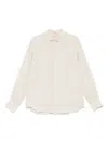 Mc2 Saint Barth Beige Linen Shirt With Classic Collar In Neutral
