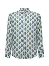 Mc2 Saint Barth Pamplona Shirt With Print In Blue
