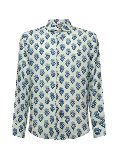 Mc2 Saint Barth Pamplona Shirt With Print In Blue