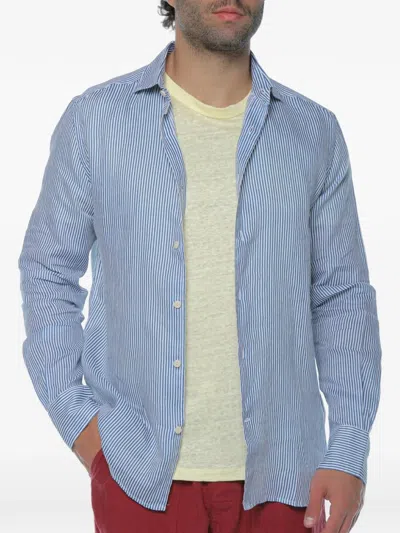 Mc2 Saint Barth Pamplona Striped-pattern Shirt In Blue