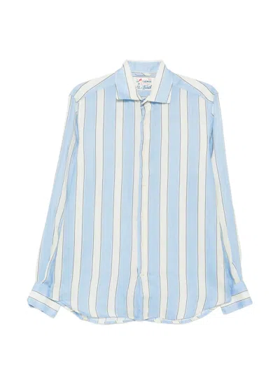 Mc2 Saint Barth Pamplona Vertical-stripe Shirt In Blue