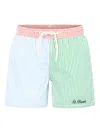 Mc2 Saint Barth Multicolor Swim Shorts For Boy With Logo In Green