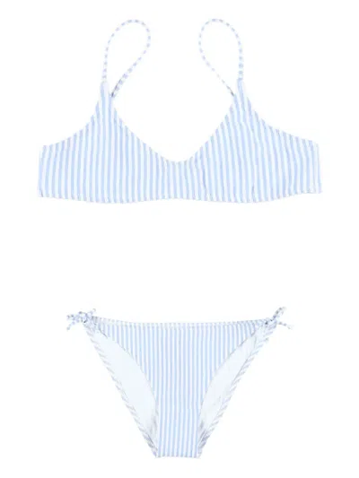 Mc2 Saint Barth Kids' Panola Striped Bikini In Brown