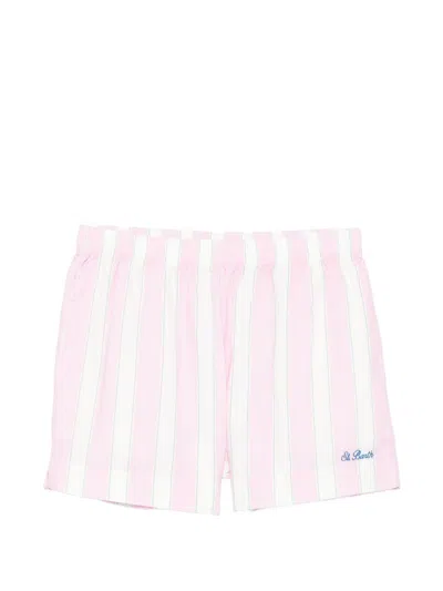 Mc2 Saint Barth Pantaloncini A Righe Meave In Cotone  In Pink