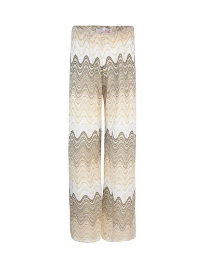 Mc2 Saint Barth Pantalone Amalia In Maglia Raschel Beige
