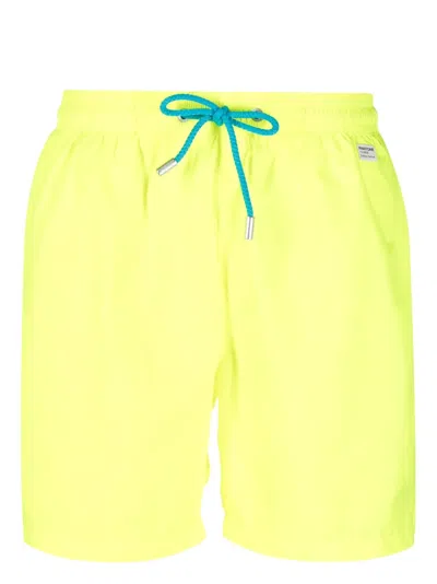 Mc2 Saint Barth Pantone Logo-patch Swim Shorts In Yellow