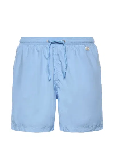 Mc2 Saint Barth Pantone Logo-patch Swim Shorts In Blue