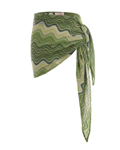 Mc2 Saint Barth Pareo Sery Raschel Verde In Green