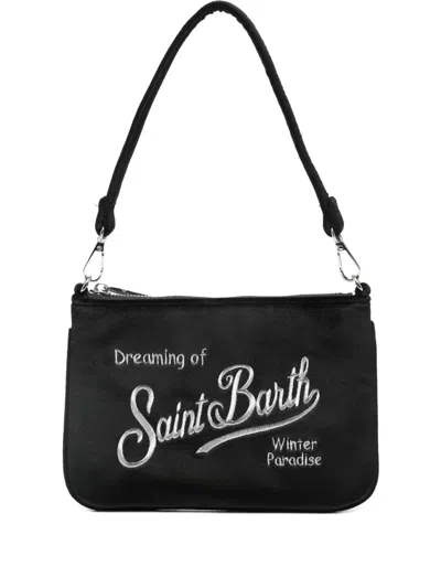 Mc2 Saint Barth Parisenne Embroidered Mini Tote Bag In Black